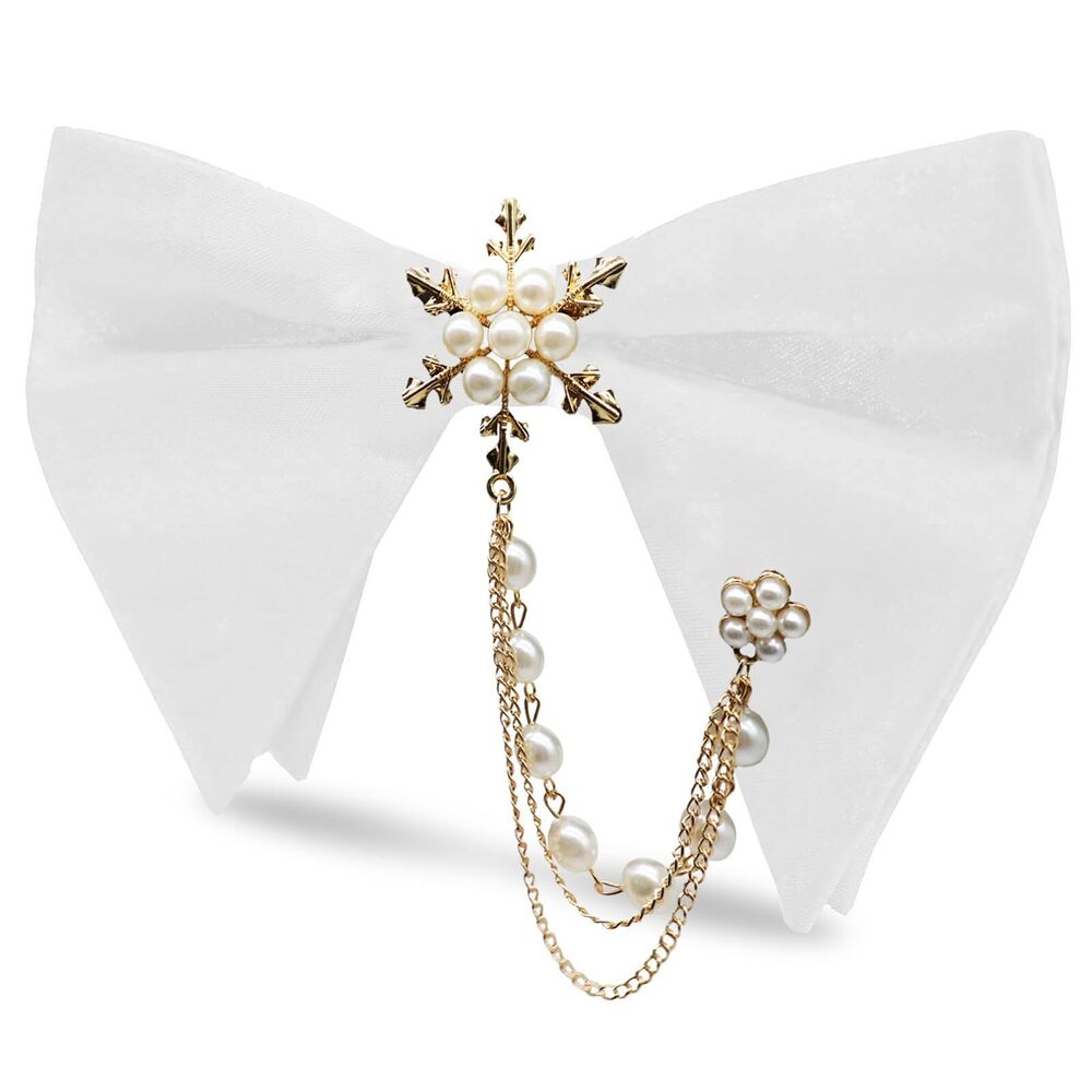 5960 Oversized Bow Ties , Adjustable Bow Tie Pre-tied Bowties Pearl